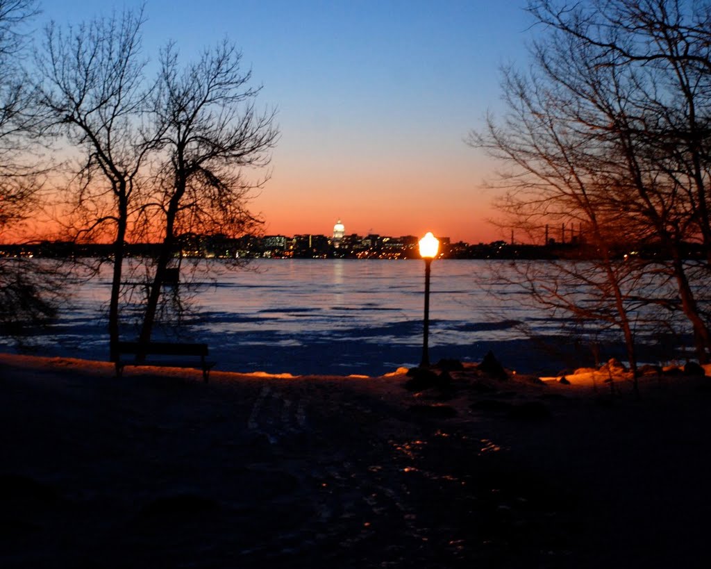 Madison Skyline Sunset by Mark Buehl