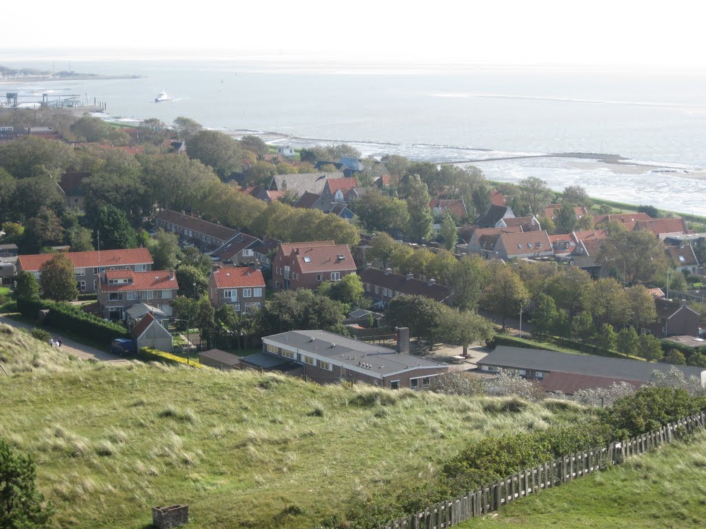 Oost-Vlieland (dorp) en Waddenzee by Johan Le Fèvre