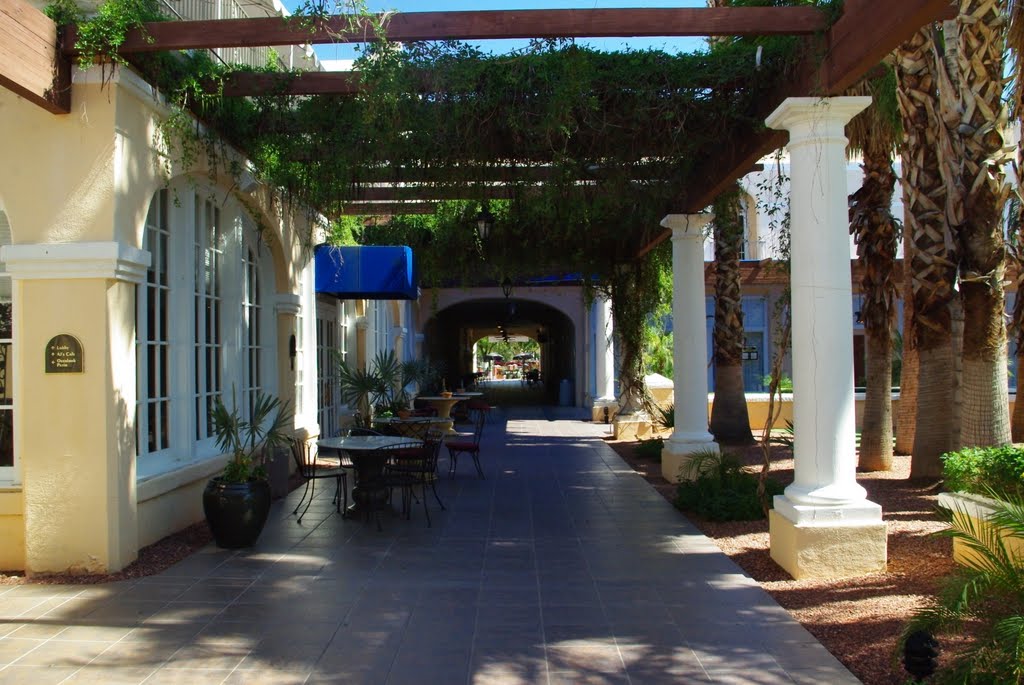 Stroll In The Shade At The San Marcos by Ray Janus