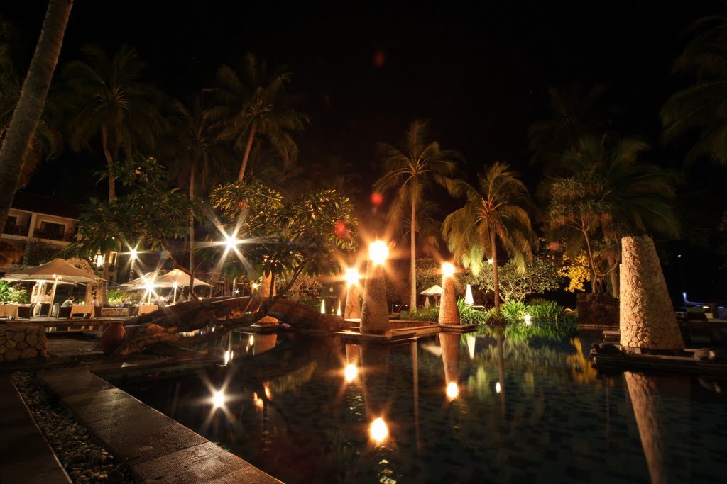 Sheraton Hotel at Night by Samuel Frehner