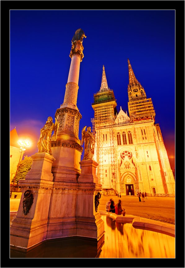 Zagrebačka katedrala in the evening - Zagreb - Croatia by Sergej Esnault