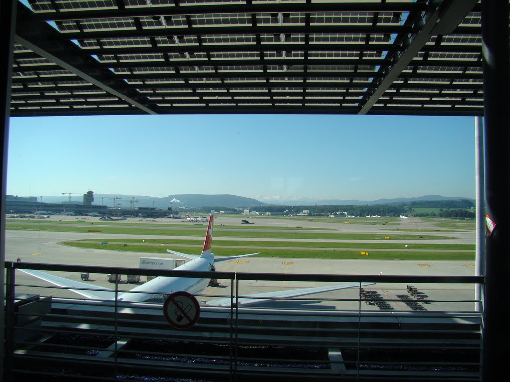 Zurich Airport View towards the Alps by Sebastian W. Bauer