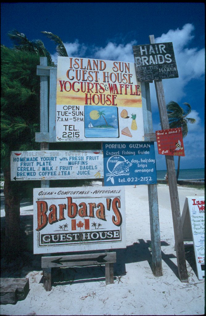 Bussiness commercials, Caye Caulker, Belize. by Marcin Klocek (trave…