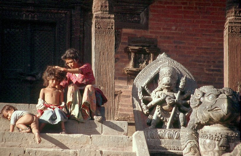 On the stairs of a temple in Bakhtapur, Nepal. by Marcin Klocek (trave…