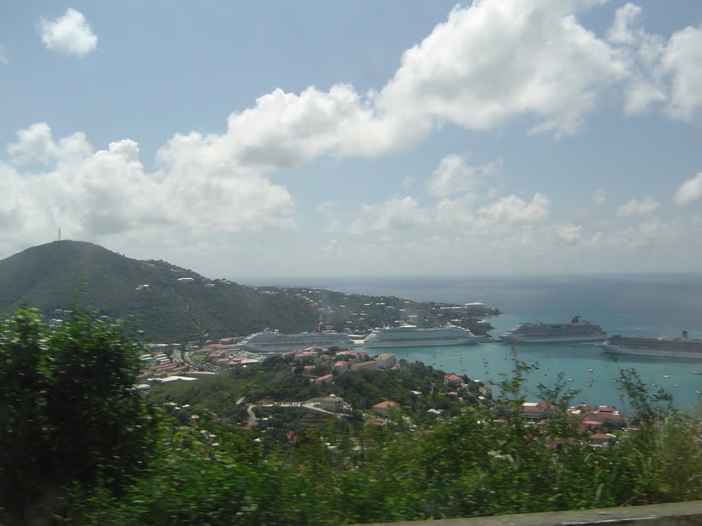 Looking back at the Carnival Dream in Charlotte Amalie, St. Thomas USVI by michaelfd