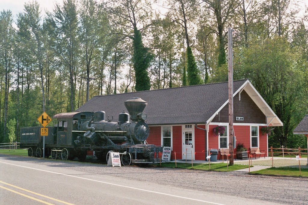 Oude locomotief in Elbe by Helbert Vogelzang