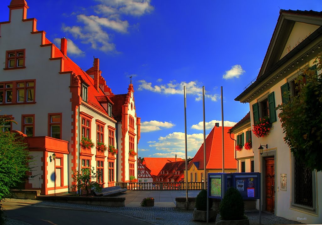 Das Riegelhaus (links) und das historische Rathaus (rechts) by Strucki