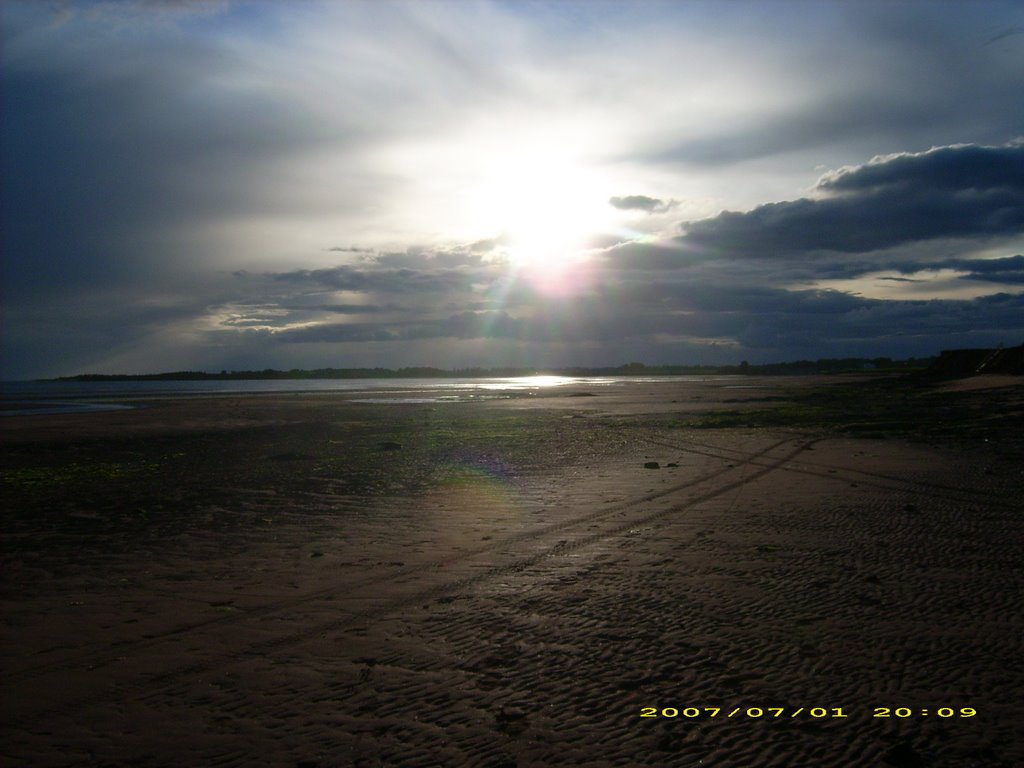 Sunset on beach in Victoria PEI by shelby1