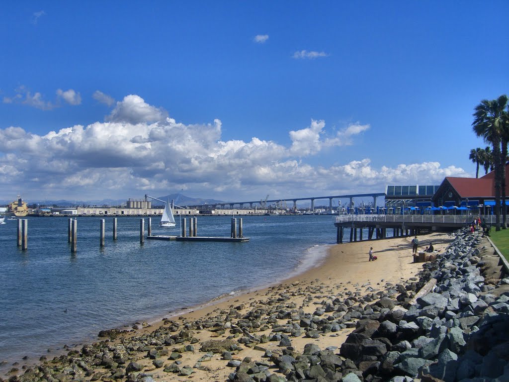 Looking south on Coronado island and the mountains of Baja California in the distance. by delightsnluv