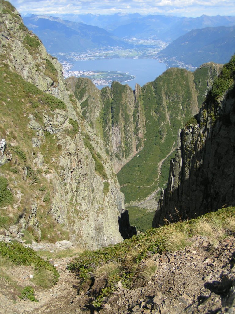 view through gorge to Locarno by Tigereye