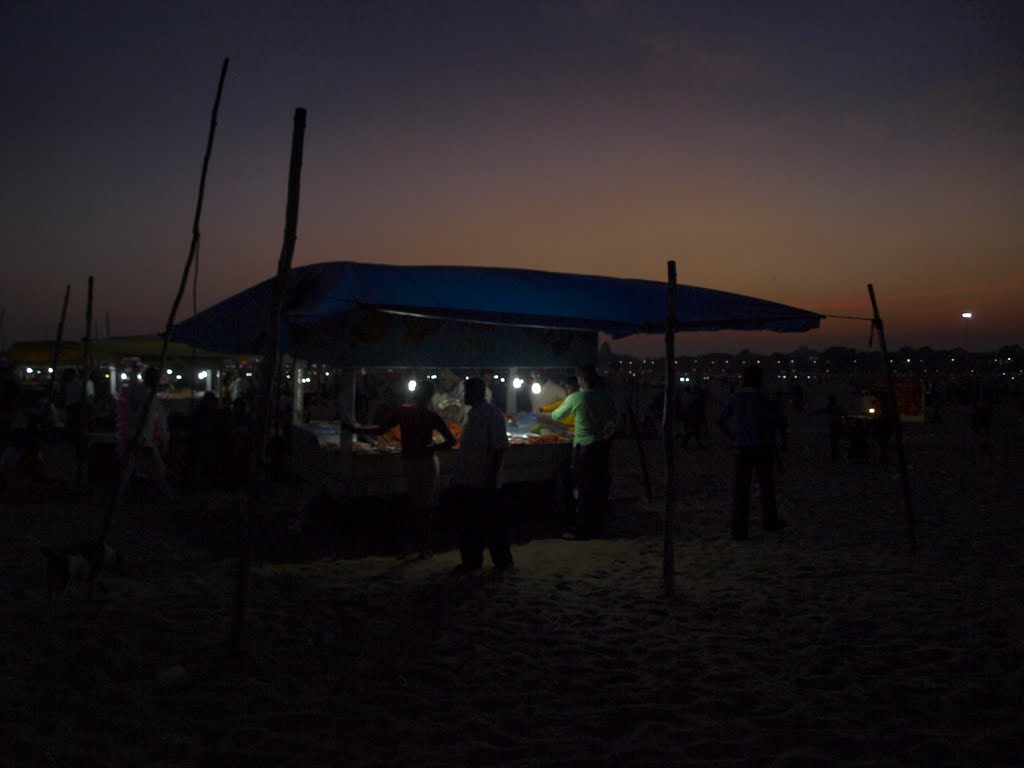 Fish roast stall at Mareena Beach, Chennai by Vijayan T