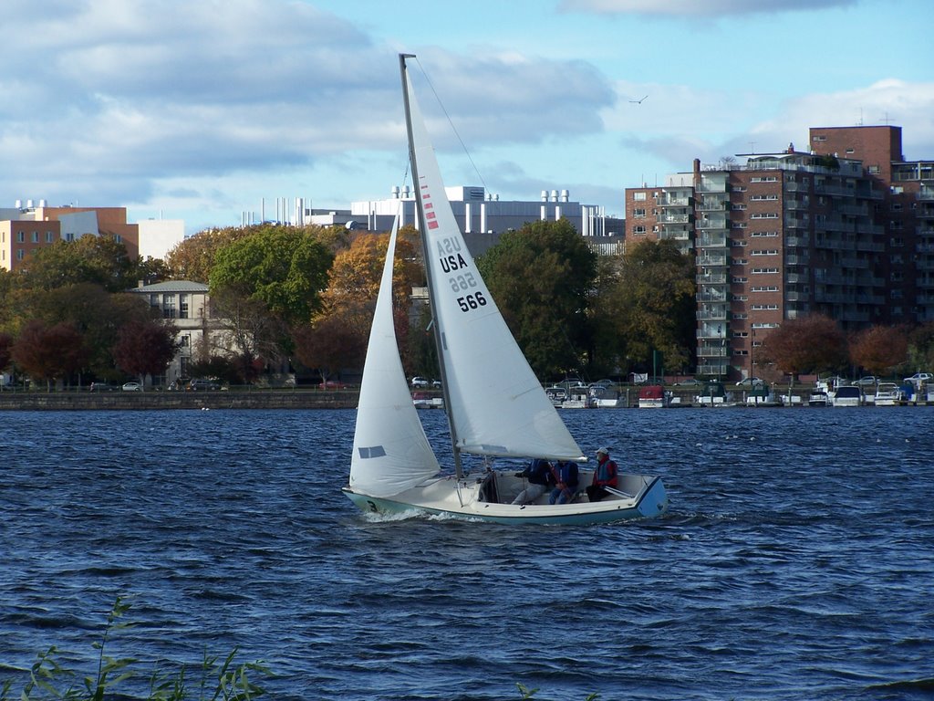 Choppy water, Charles River, USA by Ibn Batota