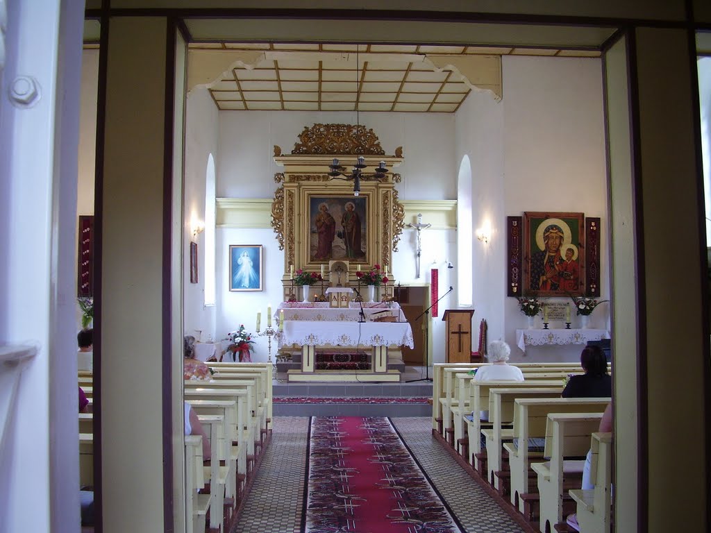 Dobino - St. Peter and Paul's Church,built in Neo-Romanesque style in 1836 - interior. by tedesse