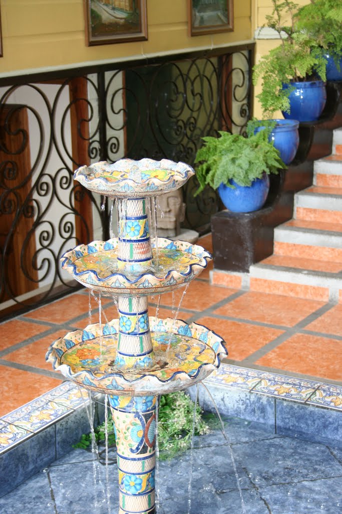 Fountain in Hotel Don Carlos in the city of San Jose the day that we arrived in Costa Rica by amcgavisk