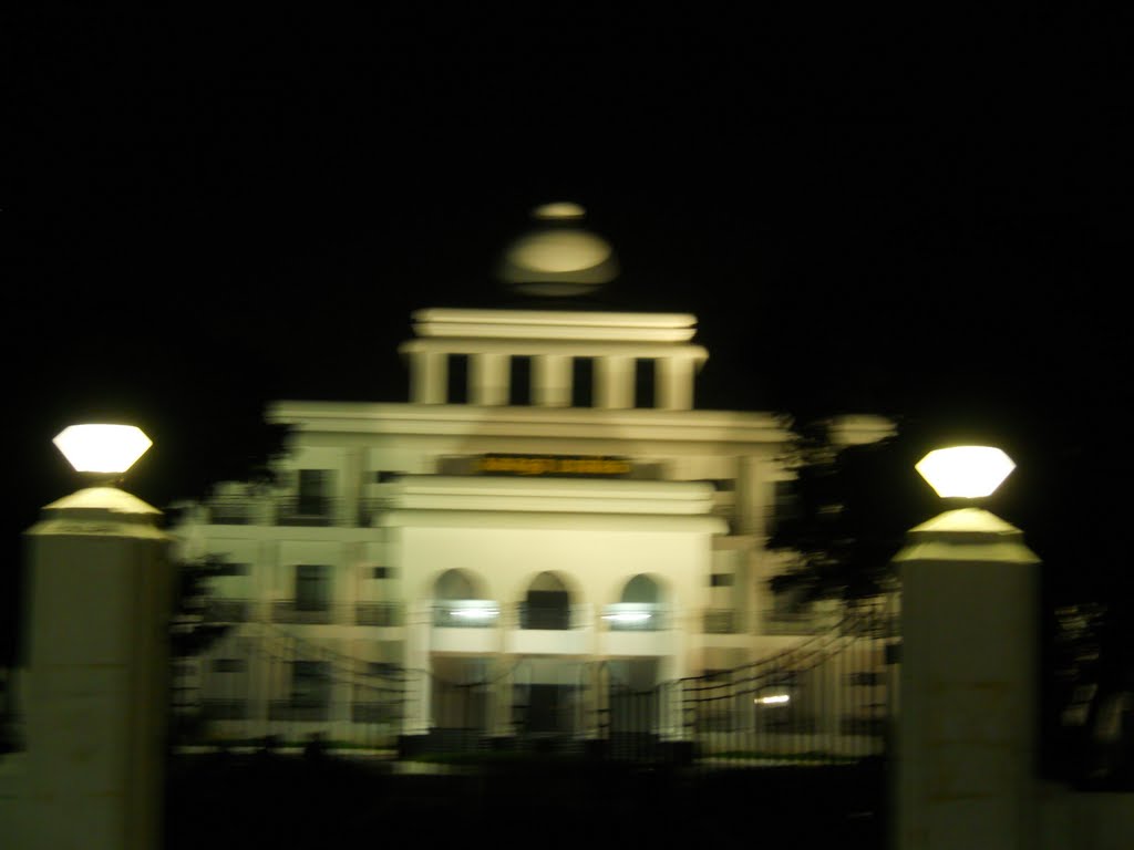 Queen's Mary College at night by Farzan Haider