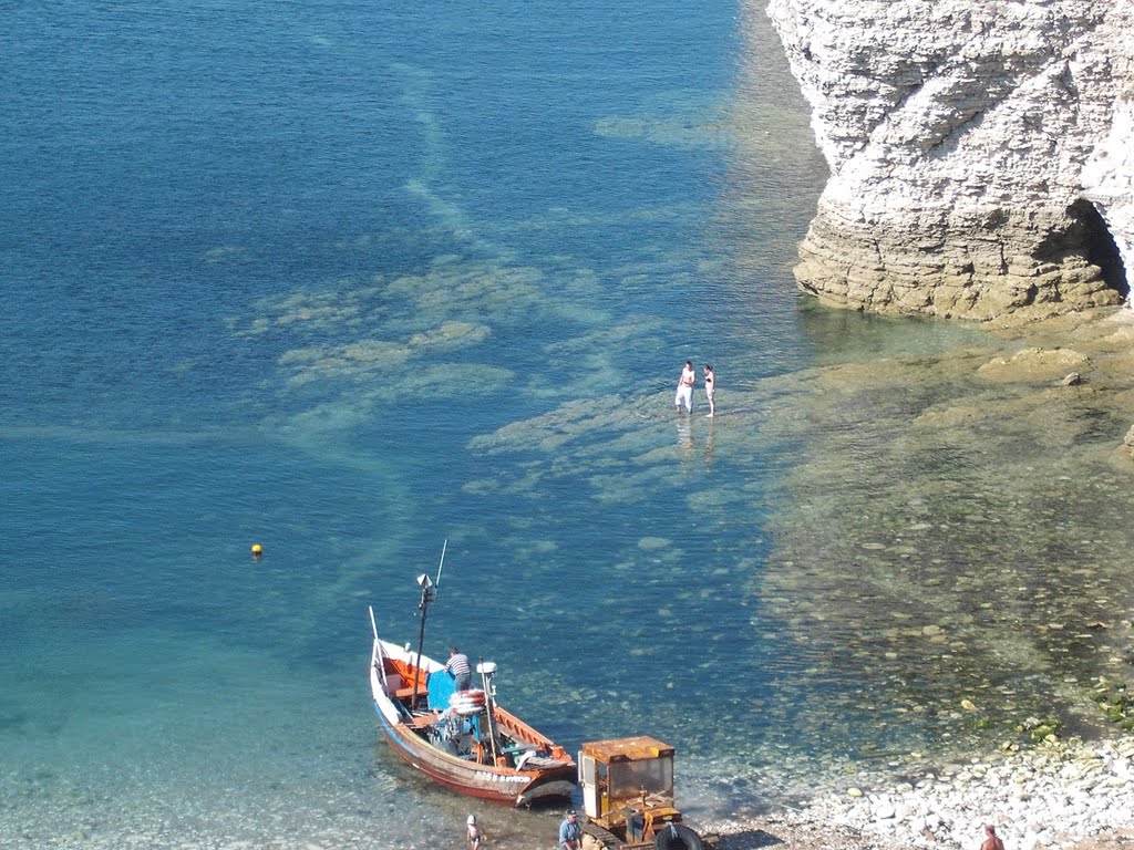 Sunny Flamborough Head, North Landing 2 by Mathew Brough