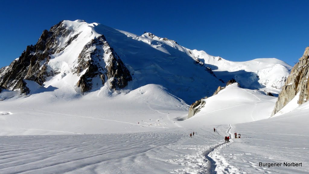 Von rechts nach links- Dôme du Goûter/ Mont Blanc / Mont Maudit / Mont Blanc du Tacul. by Norbert Burgener