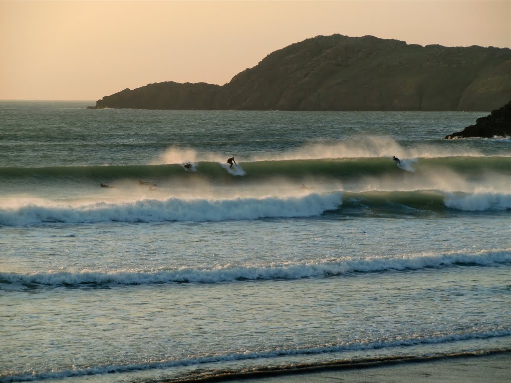 Surf rider Whitesands Beach, St Davids by Ibshadow