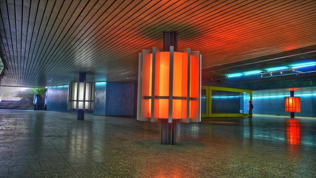 Art installation in an underpass by rained in