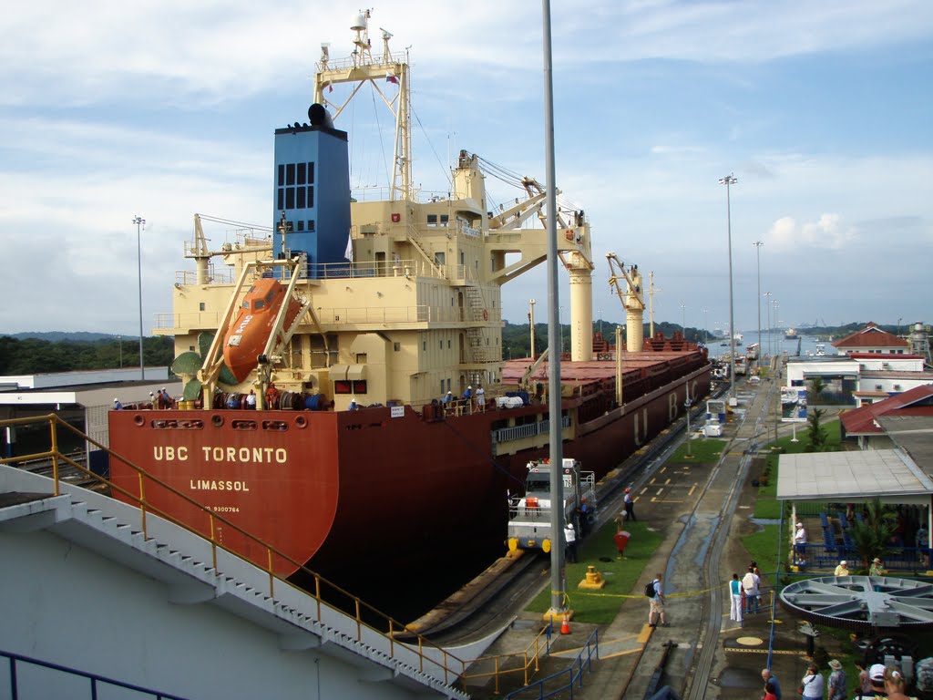 PANAMA: Gatun Locks: Ship entering Límon Bay by Douglas W. Reynolds,…