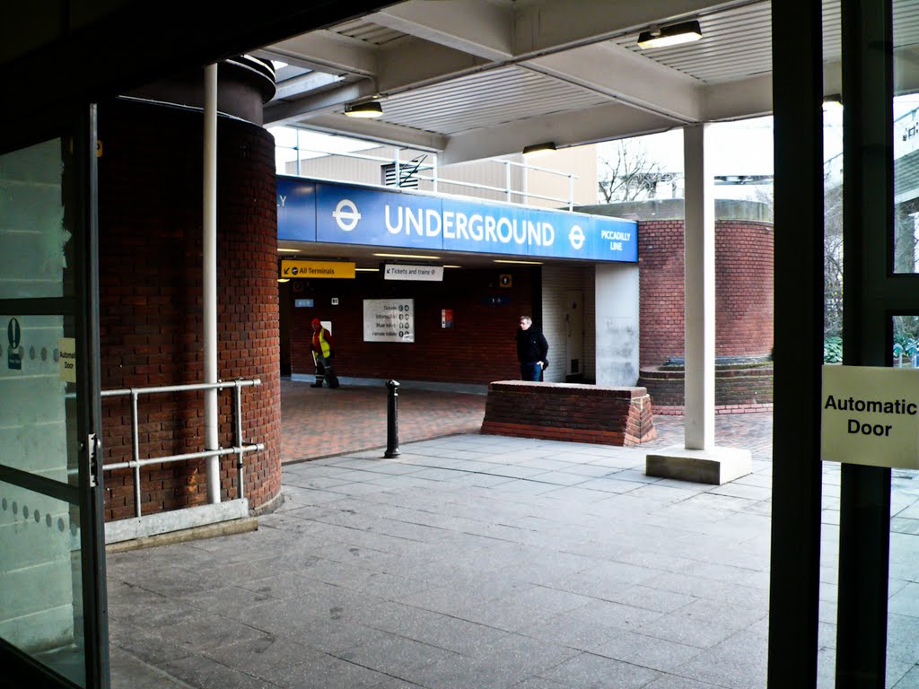 Underground station at Heathrow Airport by 58thanet