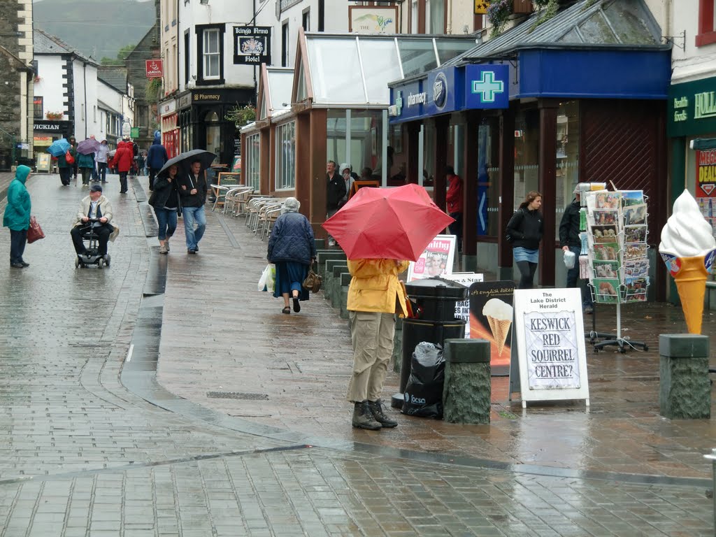 Umbrellas go up in Keswick by Ibshadow