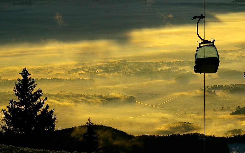 Landscape with ski lift by Bánhidi Melinda