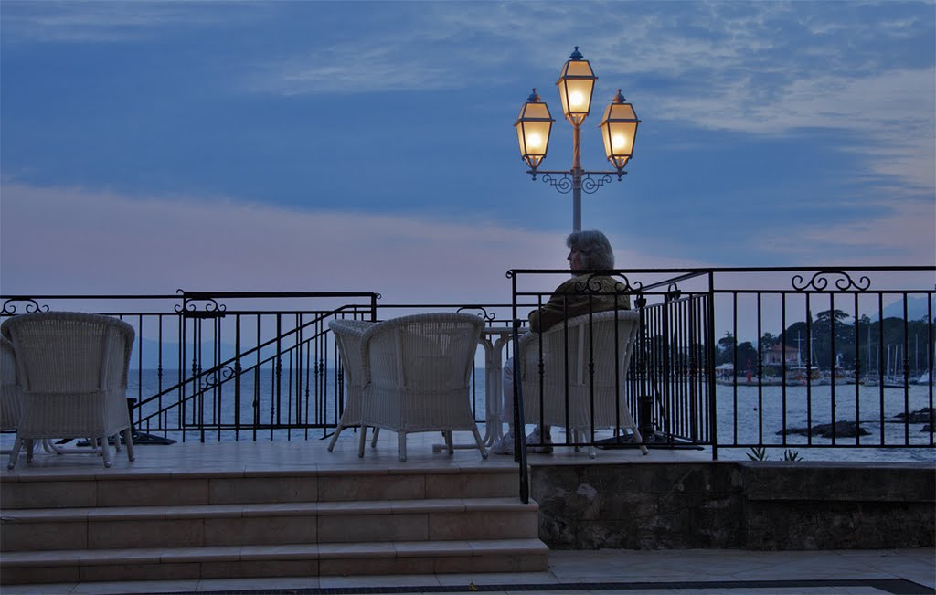 Abendstimmung Terasse Hotel Miramar Opatija by Ernst von chaulin