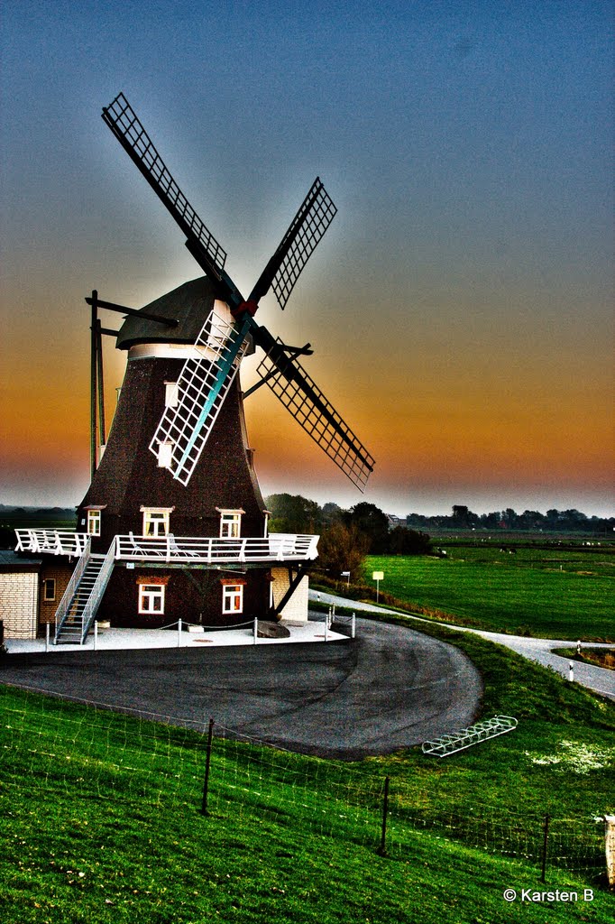 Sonnenuntergang an der Nordermühle in Pellworm by Karstens B.lick-Punkte