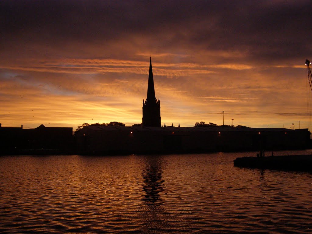 Goole Sunrise across Stanhope Dock by Brian Brady