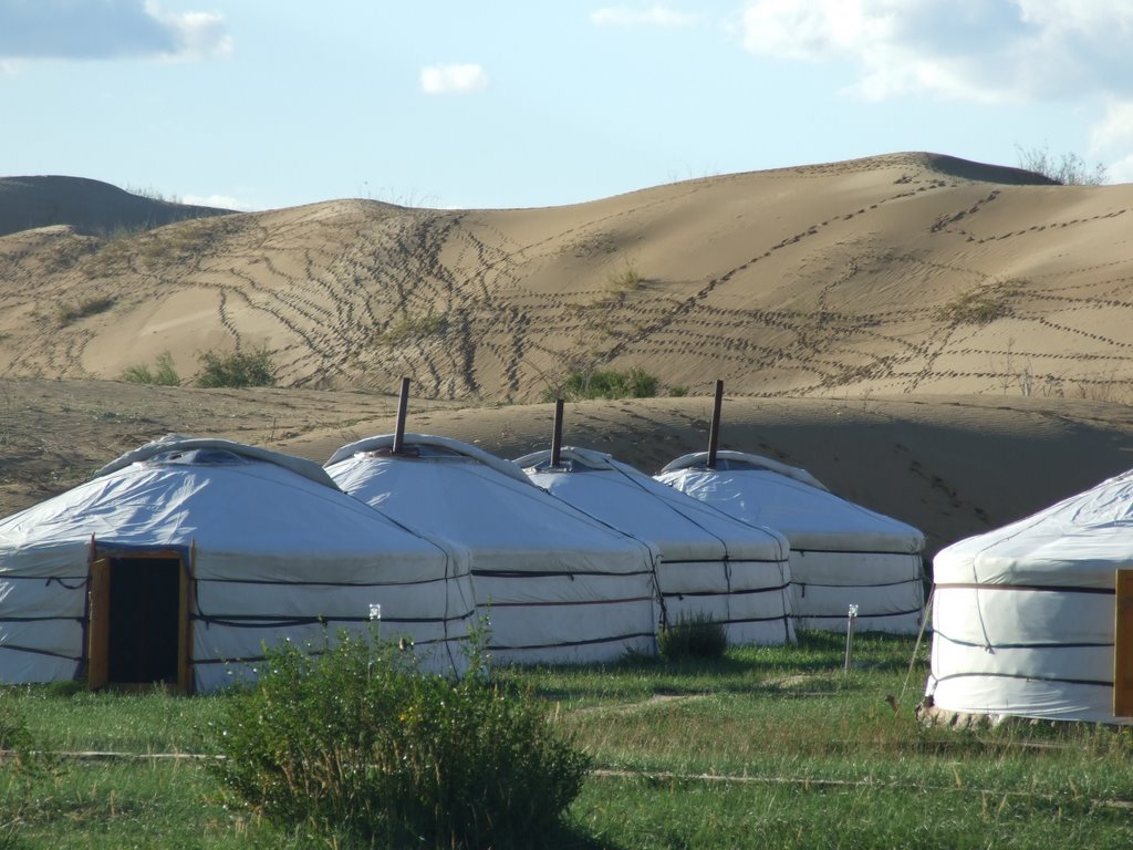 Ger & Sand Dunes by Chouden Boy