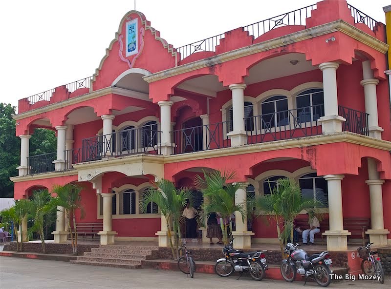 The Town Hall on the shores of Lake Isabal, El Estor, Guatemala Central America by claptona