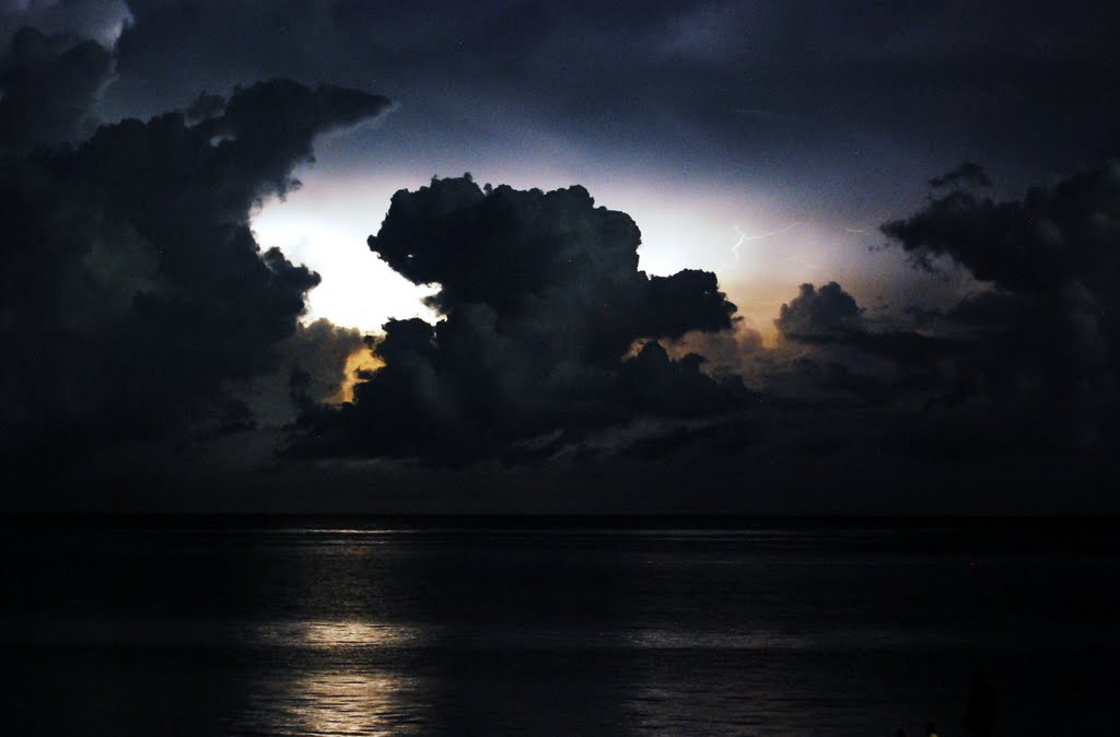 Lighting at night over Montego Bay, Jamaica by ktaylor2441