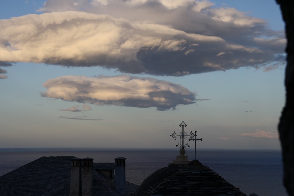 From the second floor of the tower (Karakallou monastery) by Christos Polizoidis