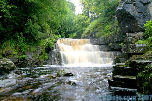 Waterfall at Bowlees, Teesdale by cdfoto.com