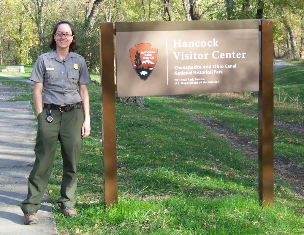 NPS Ranger Emily Hewitt welcomes you to the Hancock Visitor Center of the C&O Canal National Historical Park by RikJimTom