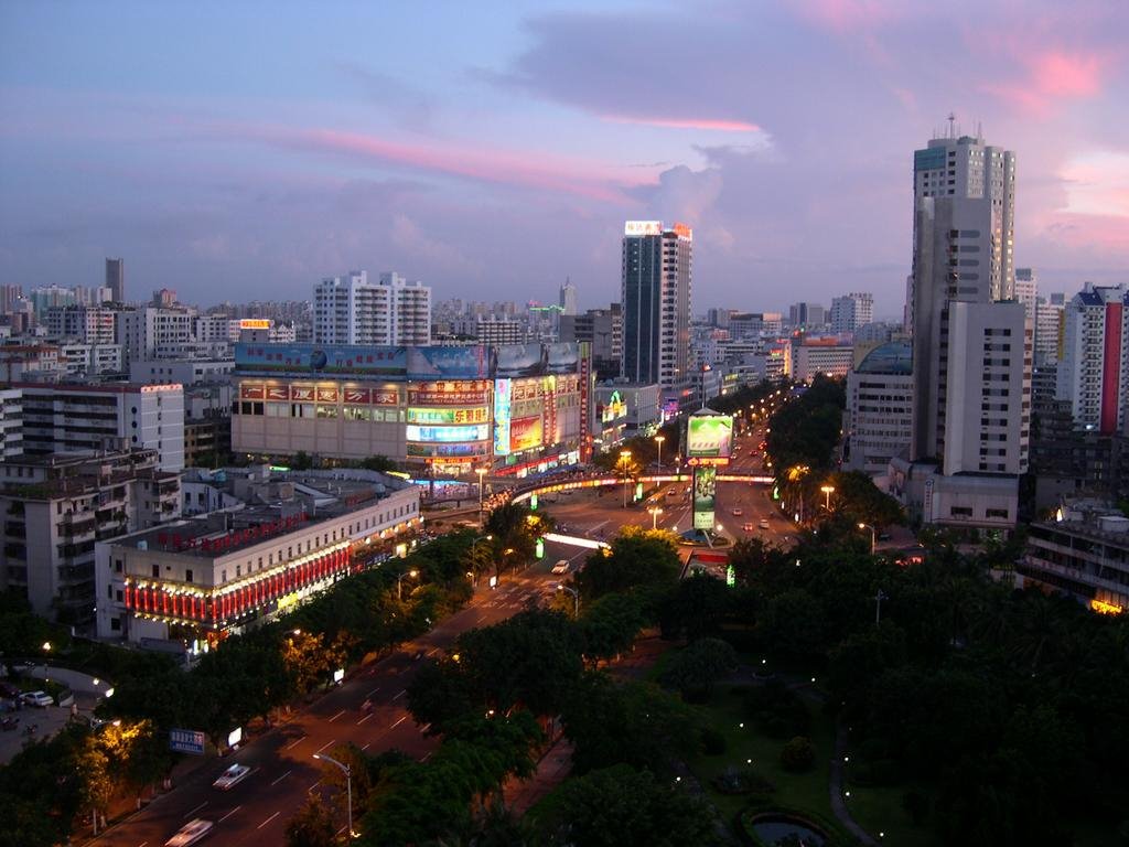 Haikou city in dusk by darkflyrobin