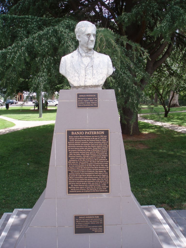 Banjo Paterson Bust in Yass (wrote Waltzing Matilda) by Julius10