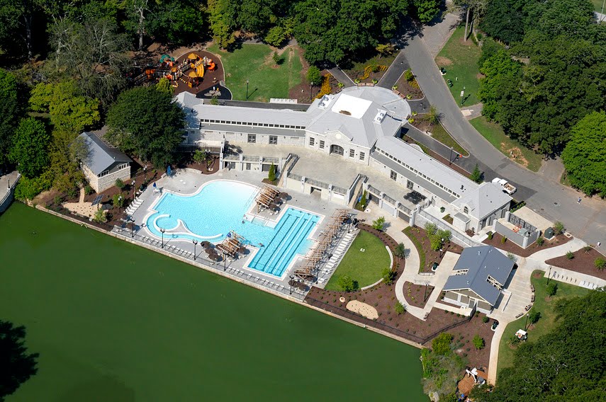 Pool house in Piedmont Park by Aerial Photography I…