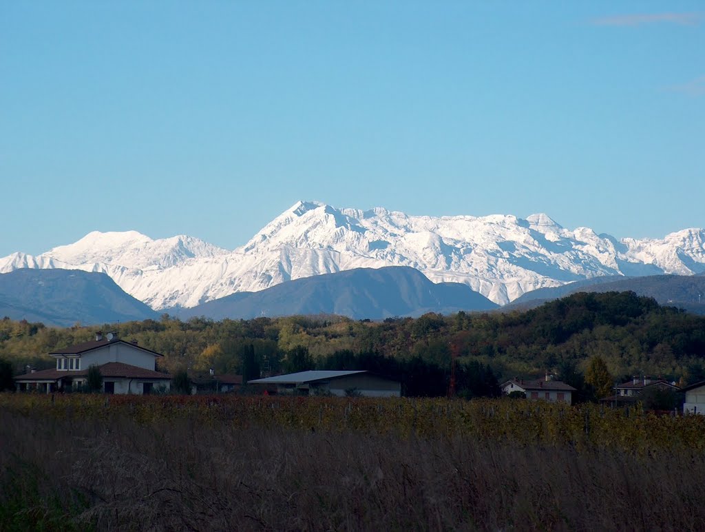 Da San Lorenzo Isontino. La prima neve sul Monte Canin. Ottobre 2010 by dobrizio