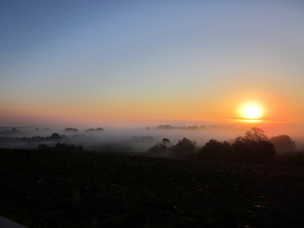 Bertinoro alba con nebbia by oscande