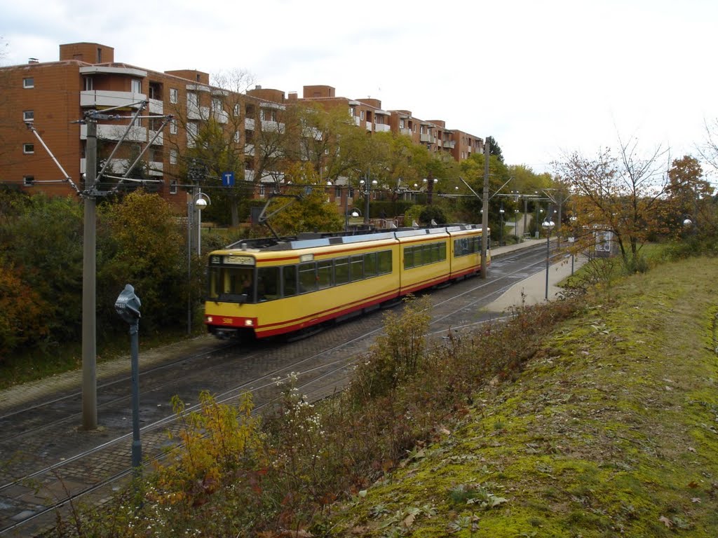 S1 to Ettlingen leaving station 'Haus Bethlehem' by o.b.