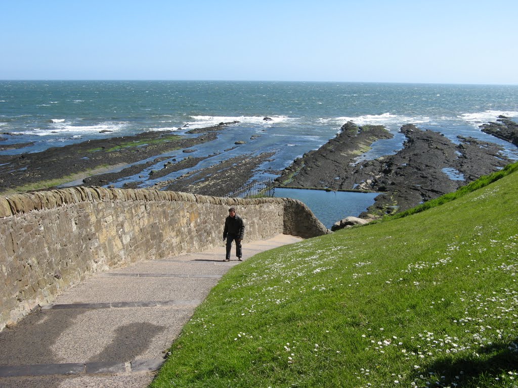 May 2008 - St. Andrews, Fife, Scotland. Path from the castle down to the rocky coast. by BRIAN ZINNEL