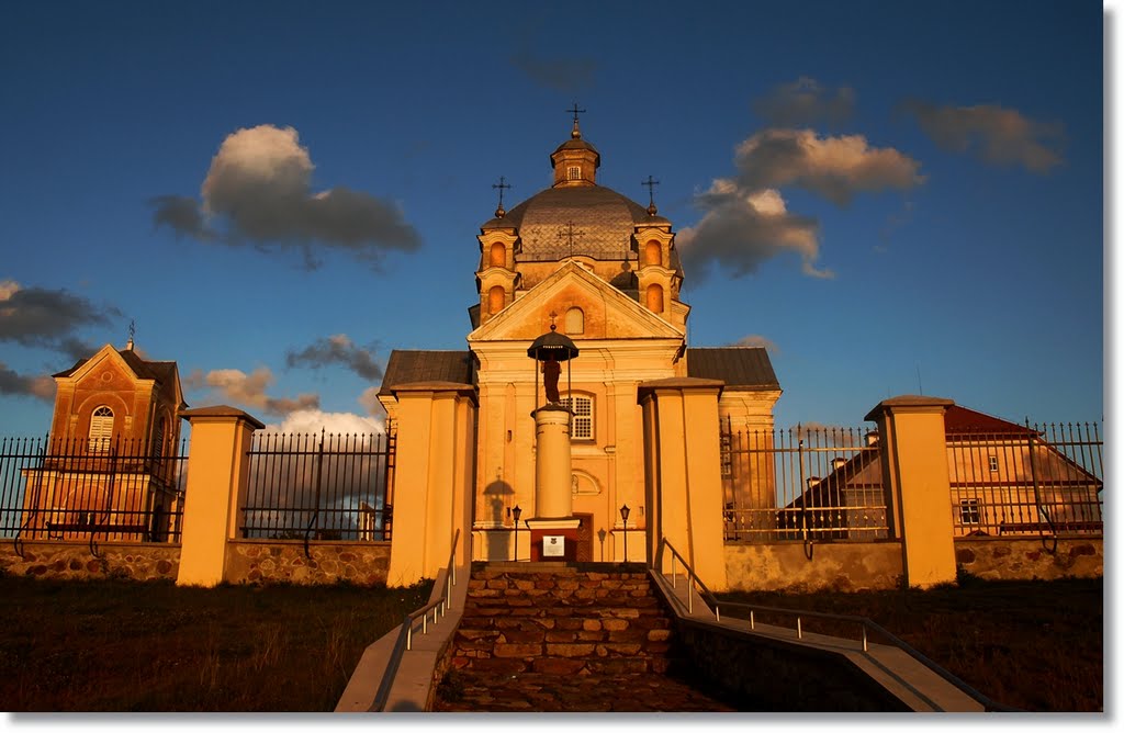 Liškiava church at sunset by Jurgis Karnavicius