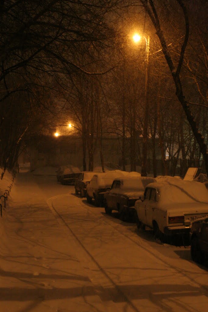 Moscow at night. My court yard by Potapov Roman