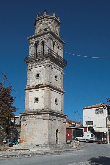 Kilomeno village, belfry of Agios Nikolaos church; Zakynthos, 2006-10-25 by Maciej Romanski