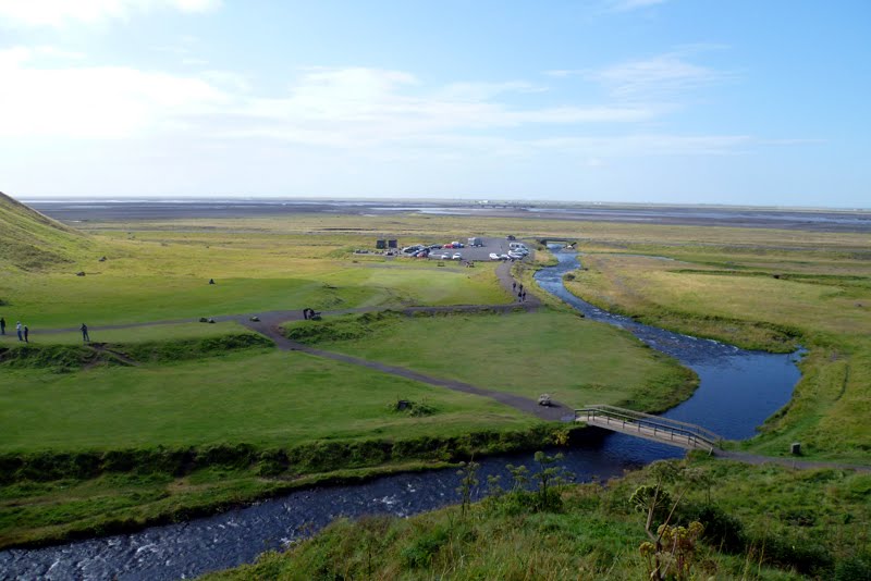 View from above Skogarfoss by antenna