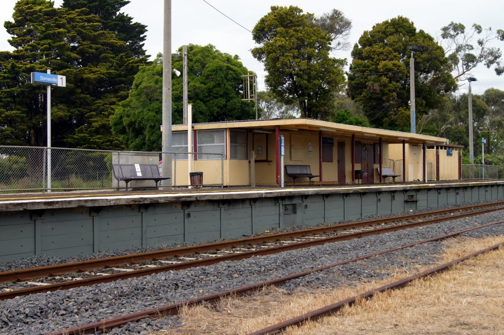 Somerville Railway Station (2010). The station opened here in 1889 and in the early years it also operated as a post and telegraph office by Muzza from McCrae