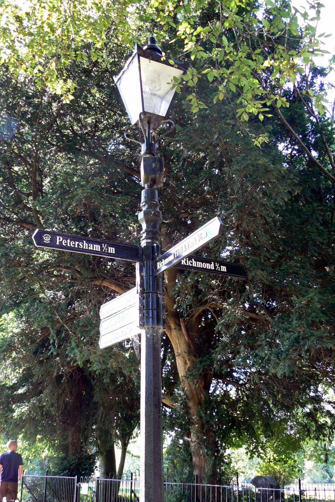 Signpost at gate to Petersham Meadows by annarack