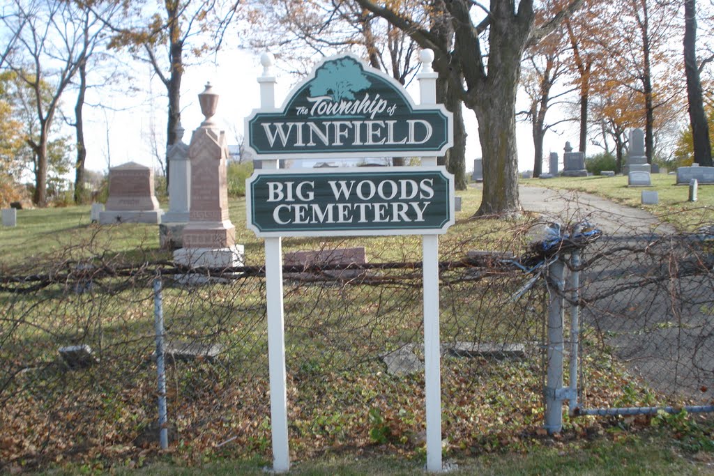 Big Woods Cemetery Sign by Bsellers